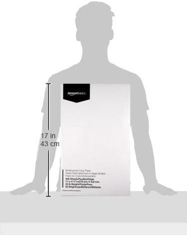 Amazon Basics Multipurpose Copy Printer Paper, 20 lb, 11 x 17 Inches, 5 Reams (2,500 Sheets), 92 Bright, White