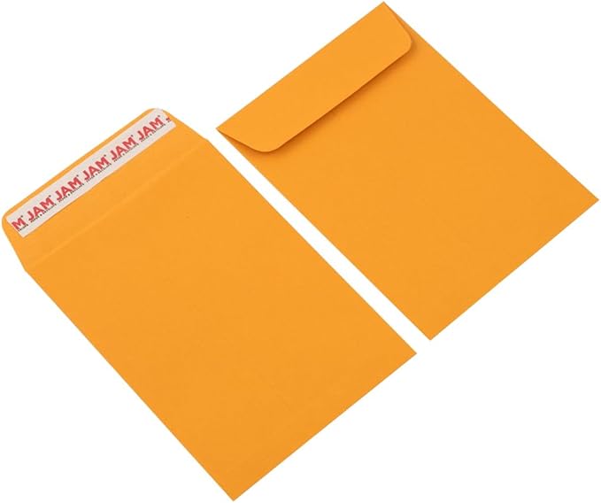 JAM PAPER 5 1/2 x 7 1/2 Open End Catalog Envelopes with Peel and Seal Closure - Brown Kraft Manila - Bulk 500/Carton