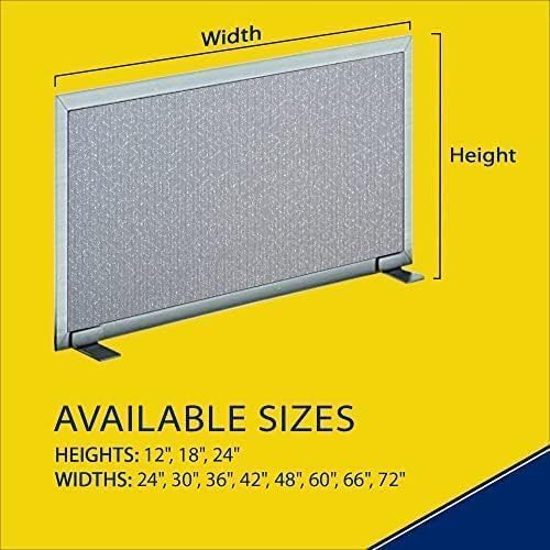 OBEX Acoustical Free Standing Privacy Screen, Cubicle Accessories Desk Privacy Panel, Desk Dividers for Office, Office Furniture Partitions Portable Sound Proof Dividers, 24" x 72", Overcast