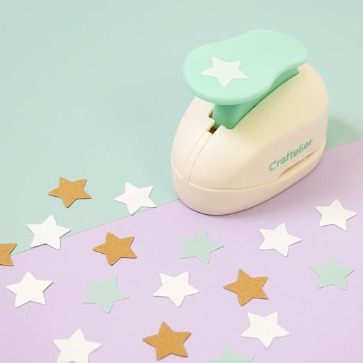 Craftelier - 3/8 Inch Star Hole Punch with Lever Press โ Star Hole Puncher for Paper Crafts | Star Punch for Scrapbooking, DIY Cards & Journals | Hole Punch Shapes for Paper & Cardstock.
