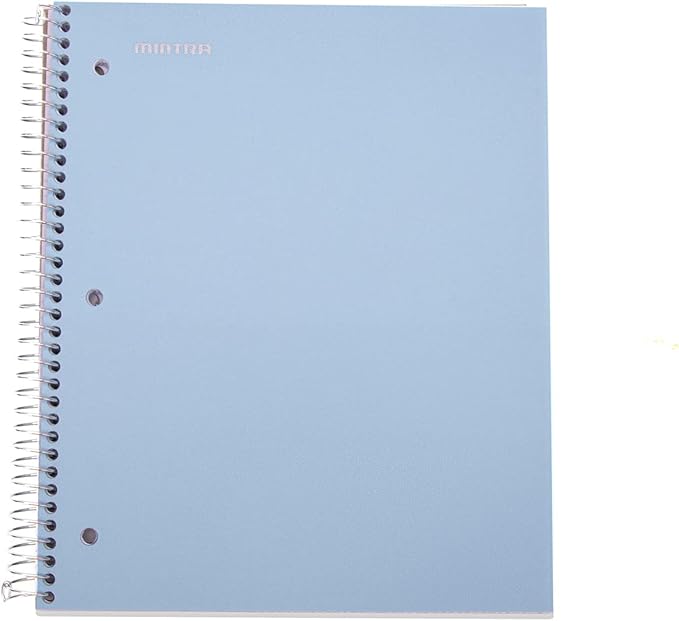Mintra Office Durable Spiral Notebooks, 1 Subject, (Spring Pink, Sun Yellow, Arctic Ice, College Ruled 3pk)