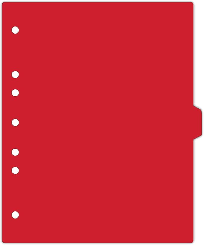 Carstens - Heavy Duty Plastic Ring Binder Dividers, Side Tab, 1/9 Cut, Tab 5 Position, US Letter, Red, Case of 50, (2618-05CS) - Ideal Medical Chart Dividers or Index Tabs for 3 Ring Binders