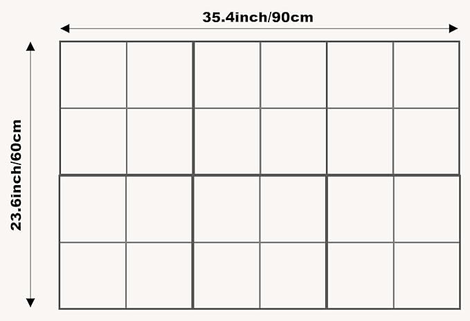 Cork Board 24 x36 Alternative - 6 Pack Felt Wall Tiles with Safe Removable Adhesive Tabs, Cork Boards for Walls Cork Board for Home Office Pin Board Tack Board - Ivory