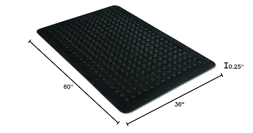 Guardian - 24030500 Flex Step Antifatigue Floor Mat, Rubber, 3'x5', Black