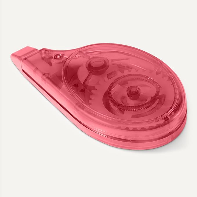 Amazon Basics White Out Correction Tape with Dispenser, 39.3ft, 2-Count Pack, Fast, Clean and Easy to Use Tear-Resistant Tape Office or School Supplies, Green, Orange, Purple, Red, Blue