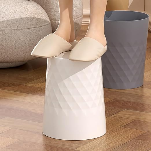 2 Pack Small Trash Can 1.8 Gallon Bathroom Garbage Can Waste Basket Recycling Bin for Dorms Bedrooms Offices Kitchens, Black