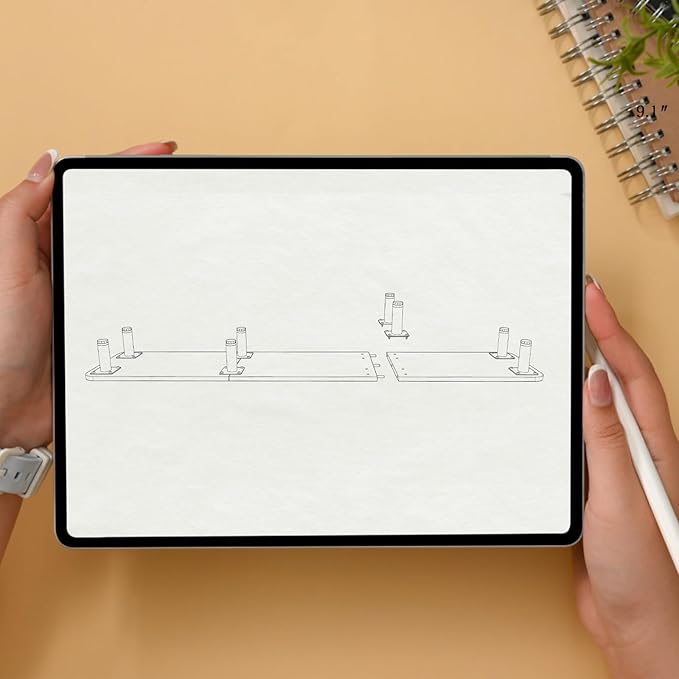 43.7" Extra Long Dual Monitor Stand Riser, Wood & Steel Monitor Stand for 2 Monitors, Wide TV Stand, Desktop Riser for Desk Organization, Home Office,Laptop,Printer,TV (Black)