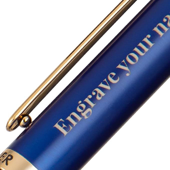 BEILUNER Blue Personalized Pen,Stunning Luxury Lacquer With 24K Gold,Schneider Ink Refills,Multiple Fonts To Custom Rollerball,Gift Pen For Men & Women,Executive,Graduation,Christmas,Nice Fancy Pens
