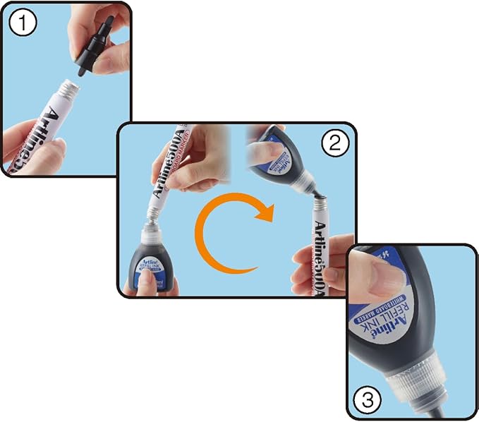 Artline Refill Ink (ESK-50A, BLUE) for Artline 5109A Big Nib Markers, Plus 500A, 509A, 550A, and 5100A Whiteboard Markers