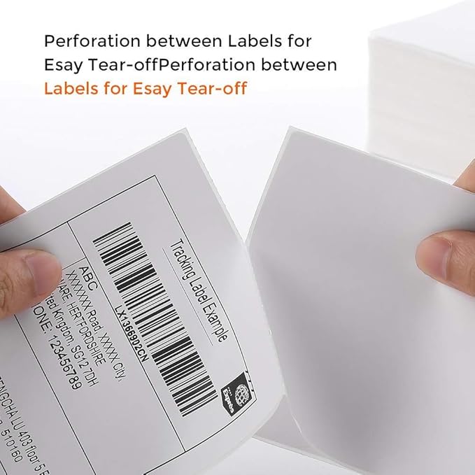 MFLABEL Fanfold 4" x 6" Direct Thermal Labels White Perforated Shipping Labels (30 Stacks)