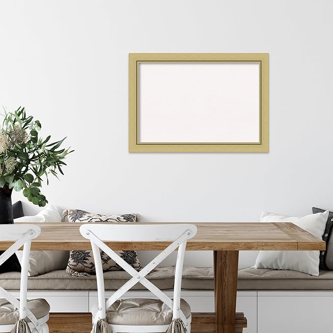 Amanti Art White Cork Board for Wall, 19x27 Vision Board with Gold Frame, Medium Corkboard Office Decor for Home Organization, Casual Corkboard Pinboard to display items for home organization