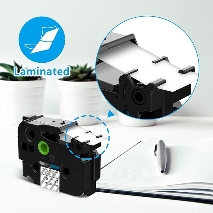 TZe-145 18mm TZe TZ Tape White on Clear Label Tape Replacement for Brother P Touch Labe Maker Refills Clear Laminated Work with PTD400AD PTD400 PTD600 PT1880 PT2730 Label Maker - 3-Pack