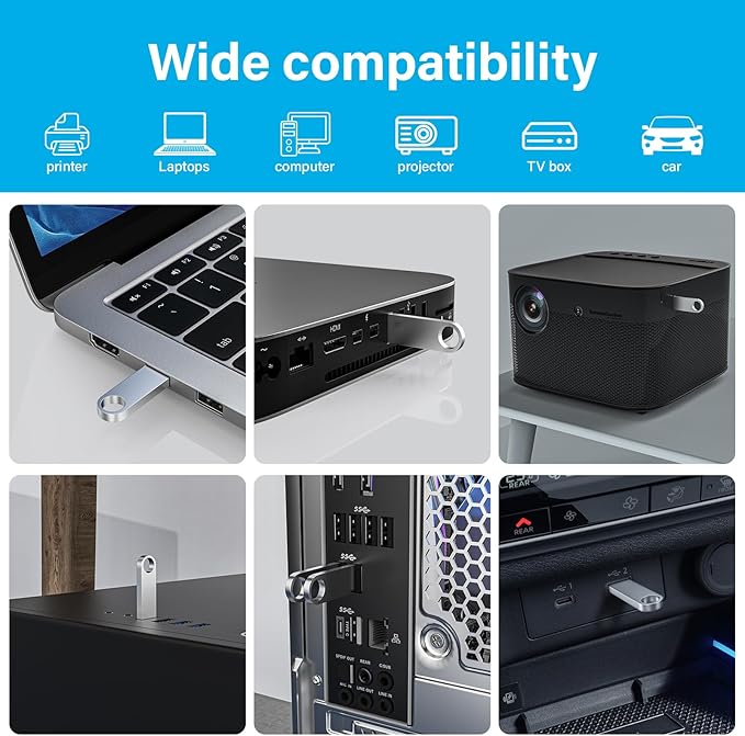 ABLAZE Custom Flash Drive 32GB 10 Pack, Personalized USB with Your Logo Metal Thumb Drives USB 2.0 Memory Stick Pendrive (Sliver)