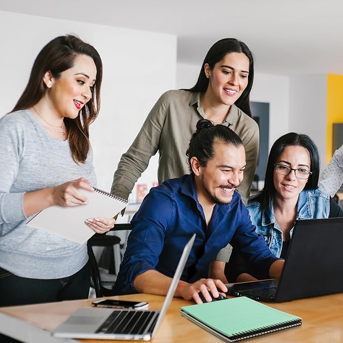 6 Pcs Legal Pad Top Spiral Bound Notebook 70 Sheets Wirebound Notepad Double Sided Ruled Memo Steno Book with Stiff Back Cover for Business(8.5 x 11 Inches,No Holes,Morandi Color)