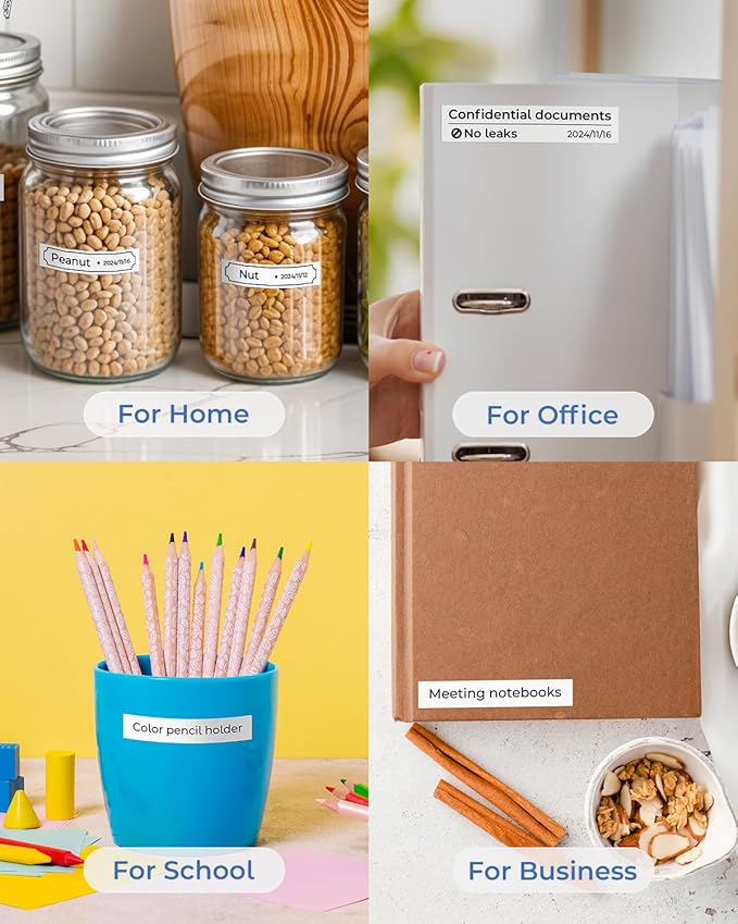 6-Pack Compatible with Dymo Letratag Refills 91331 White Plastic Label Maker Tape 12mm x 4m(1/2" x 13ft) Compatible with Dymo Label Maker Refills for Dymo Letra Tag 200B LT-100H 100T Plus