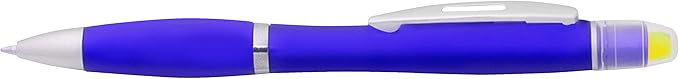 DISCOUNT PROMOS 10 Marathon Gel Highlighter Pens Pack - Twist Mechanism, Ballpoint - Blue