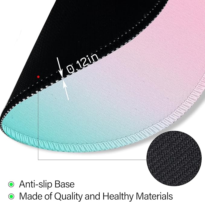 Gradient Blue Pink Work Mouse Pad, Small Round Mouse Pads for Desk, Mini Travel Mousepad for Wireless Computer Laptop, Office Desk Accessories, 8.6 x 8.6 inch