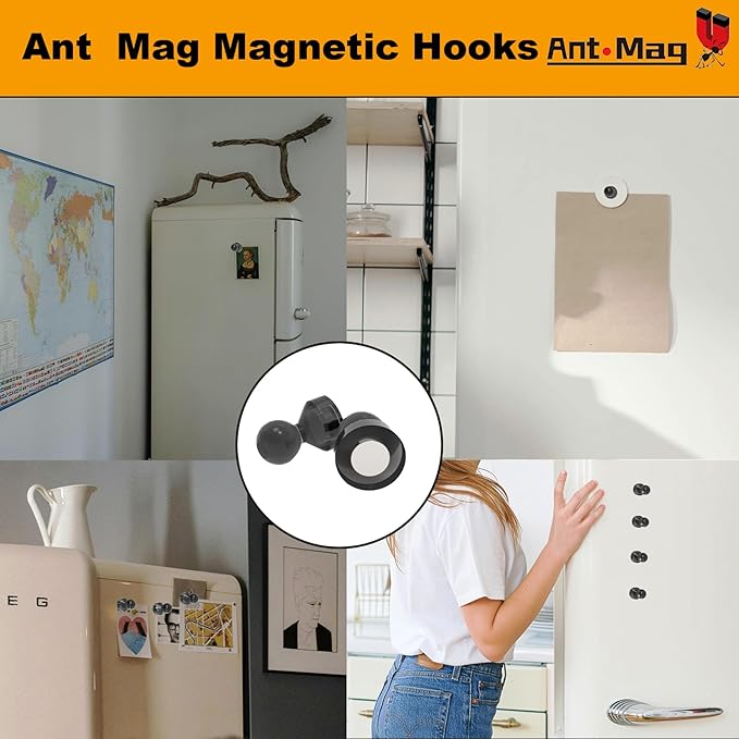 Ant Mag Magnetic Push Pins 48pcs Strong Whtieboard Pins Magnets Perfect Use for Map Fridge Kitchen Home Office Classroom