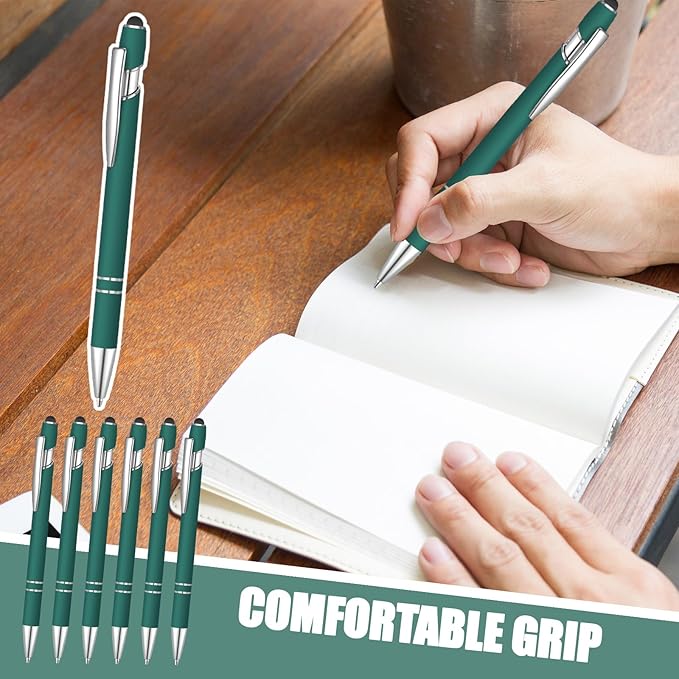 36 Pcs Blue Ink Ballpoint Pen with Stylus 2 in 1 Ballpoint Pen for Touch Screens School Office Coworkers (Green)