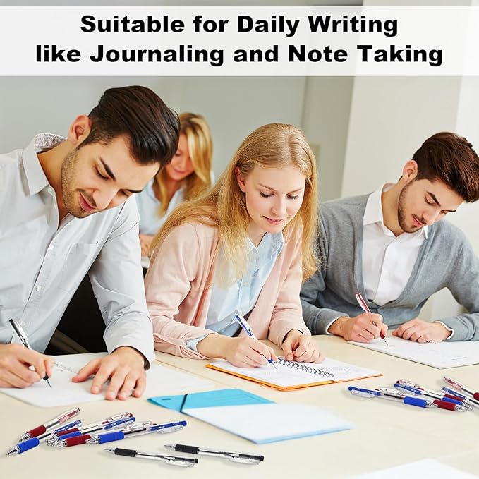 200 Pack Red Gel Ink Pens Bulk, 1.0mm Retractable Click Point Ballpoint Pens Smooth Writing with Comfortable Grip for Back to School Office Classroom Business Home Work Supplies