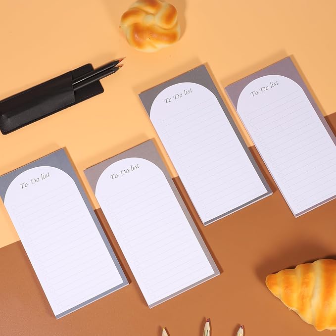 4 Pack Magnetic To Do List Refrigerator with Pen Holder, Totally 200 Sheets Magnetic Note Pad for Fridge Grocery List Magnet Pad for Fridge(Morandi Design)