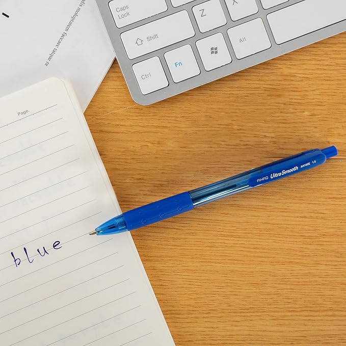 AIHAO Retractable Ballpoint Pens, Blue Ink, 24 Pack – 1.0mm Medium Point, Ultra-Smooth Ink, Comfortable Grip, Ideal for Journaling, Note Taking & Planners