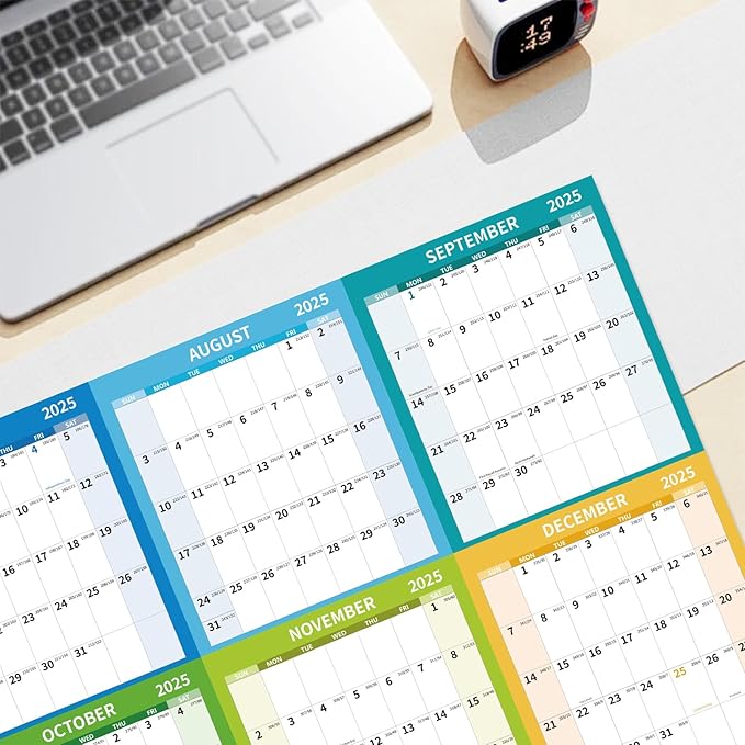 2025-2026 Wall Calendar 34.8" x 22.8" Large Vertical Yearly Wall Hanging Calenda with Julian Date from July 2025 to June 2026 Thick Paper Calendar 12 Month Annual Planner for Office Fridge(Colorful)