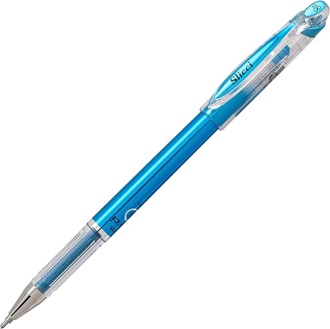 Pentel Arts Slicci Metallic 0.8 mm Needle Tip Gel Pen, Assorted Colors, 8 Pack (BG208BP8M)