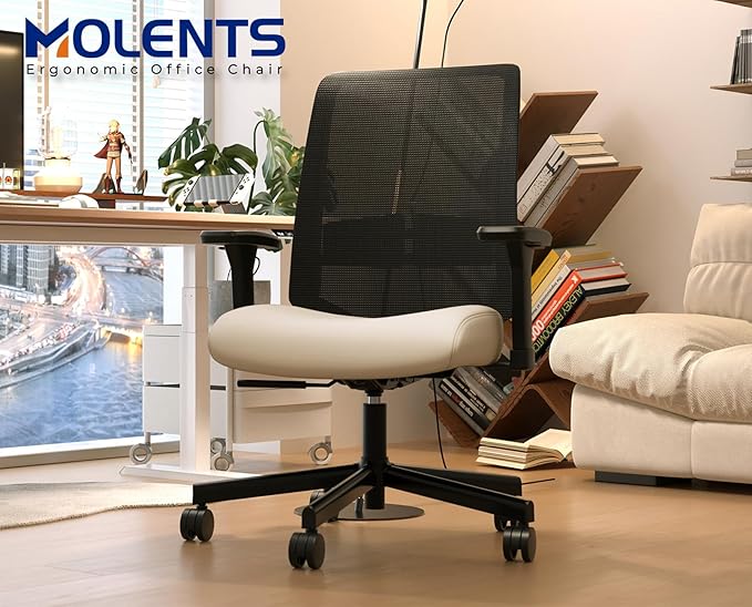 Ergonomic Office Chair, Mesh Computer Desk Chairs with Adjustable Lumbar Support, 3D Armrests, Tilt Function, Comfy Wide Seat, Swivel Executive Work Task Chair for Company and Home