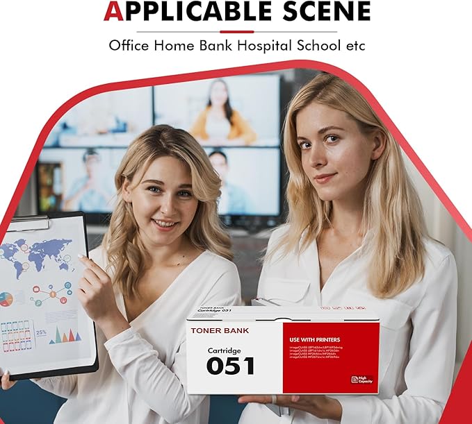 051 MF264DW Toner Cartridge Compatible for Canon Toner Cartridge 051 CRG-051 051H CRG-051H for imageCLASS MF264dw MF269dw MF267dw LBP162dw MF266dn MF263dn LBP161dn Printer 2-Pack