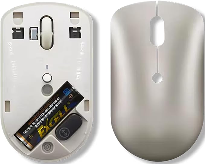 Lenovo 540 Wireless Computer Mouse for PC, Laptop, Computer with Windows or Chrome OS - 2.4 GHz USB-C Wireless Pairing Receiver - Compact Size - 18-Months Battery Life - Ambidextrous -Sand