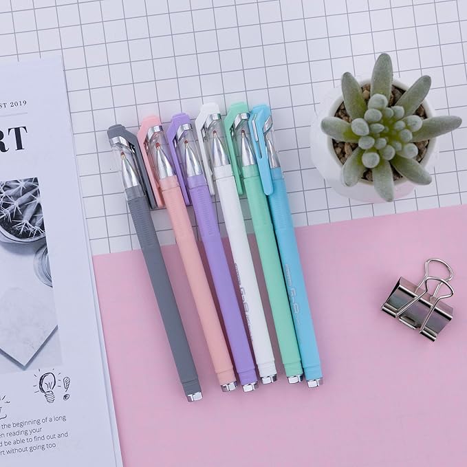 BAZIC Oil Gel Fuse Tech Ink Pen, GR8 Dazzle Black Ink w/Rubberized Barrel, 0.7 mm Medium Point Smooth Writing, for Office School (3/Pack), 24-Pack