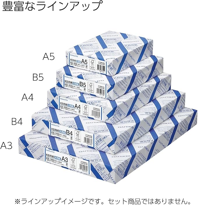 Kokuyo A5 KB Paper, 5 Ream (2500 Sheets), 64gsm, 80 Bright (ISO) - Perfect for Printing, Custom Planner and Journal - 5-7/8 x 8-1/4 in, FSC Certified, Japan Import (KB-30N)