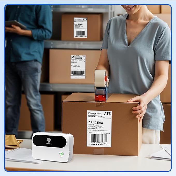 55 Pcs 4'' x 6'' Shipping Thermal Labels for Address, Barcodes, Small Business Labeling, Warehouse, Inventory - Thermal Label Compatible with Phomemo 241 BT, M421