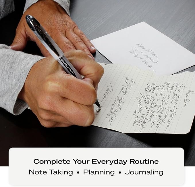 Vision Elite Rollerball Pens, Bold Point (0.8mm), Black/Blue/Red Ink, 8 count, Bundle with Plastic Reusable Pouch