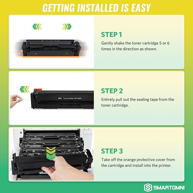 206X 206A High Yield Toner Cartridges 4 Pack (with Chip) Works with HP Color Pro MFP M283fdw M283cdw, Pro M255dw M255nw, MFP M282nw M283 M282 M255 Printer | W2110X W2111X W2112X W2113X 206A W2110A