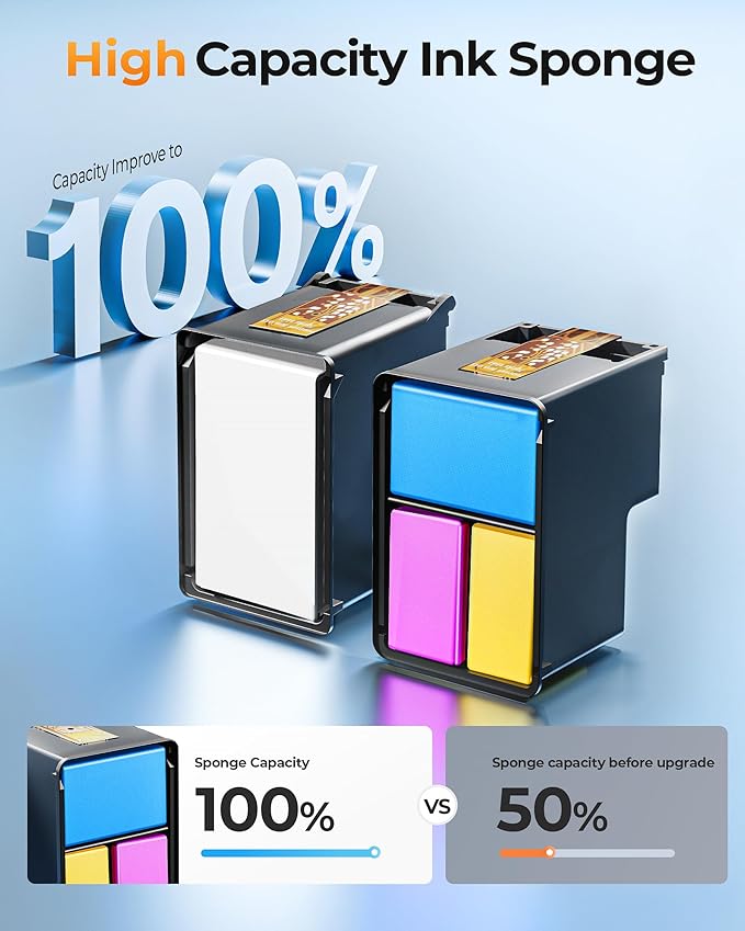 63XL Ink Cartridges Black and Color Remanufactured Replacement for HP Ink 63 for HP 63XL Ink Cartridges Combo Pack Work for HP Officejet 4650 3830 3833 5255 5258 Envy 4520 Deskjet 1112 3637 (2 Pack)