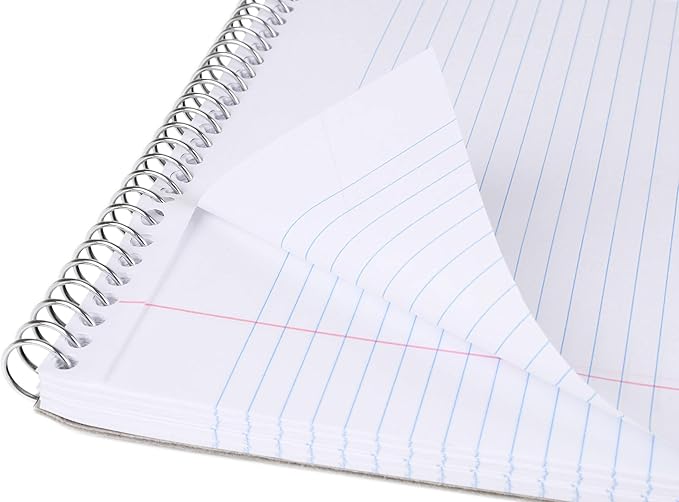 Mintra Office TOP BOUND Durable Spiral Notebooks (Teal, Purple, White, College Ruled 3pk)