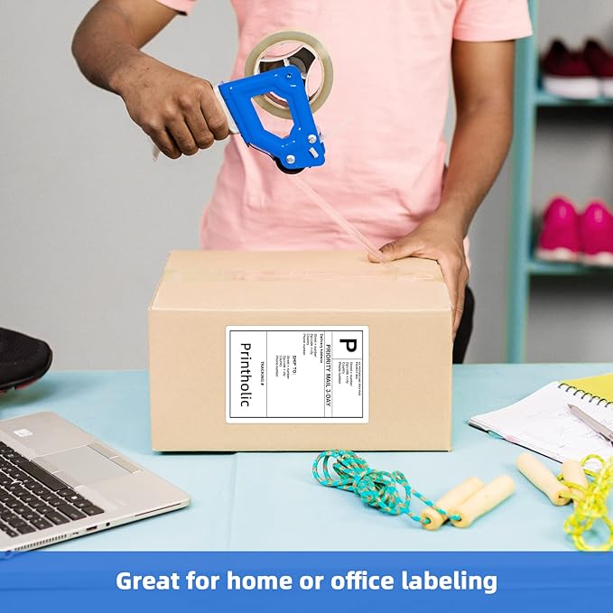 1000 Half Sheet Self Adhesive Shipping Labels for Laser & Inkjet Printers - 500 Sheets, 2 per Page Shipping Labels, 8.5" x 5.5" Half Sheet Labels