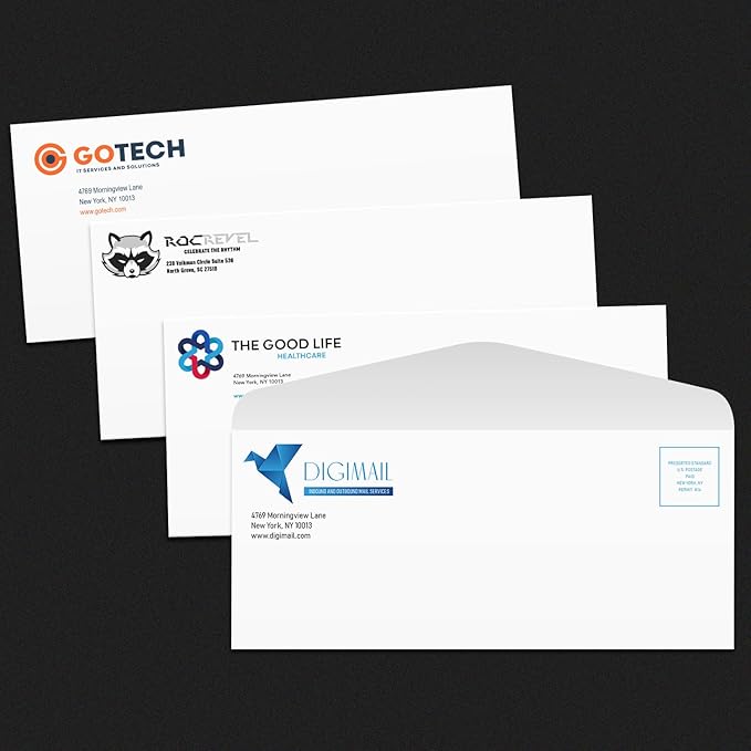 White Regular Business #14 Envelopes - Great for Mailing Letters, Business Memos, Documents, Invoices, Bills - Thick and Sturdy 24lb Stock, Strong Gummed Flap - 5" x 11-1/2" - 50 Envelopes