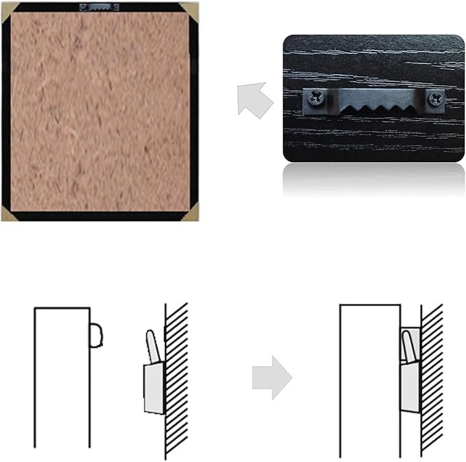 50 Pack Small Sawtooth Picture Hangers - Steel Picture Hanging Solutions with Screws, for Hanging Clock Paintings Artwork Frame Hooks (Black)