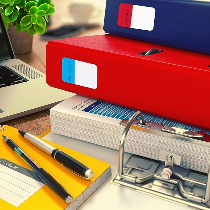 800 Pieces File Tabs Sticky Index Tabs, Writable and Repositionable Filing Tabs Flags for Pages or Book Markers, Reading Notes, Classify Files, 40 Sets (12 Colors, 1 Inch)