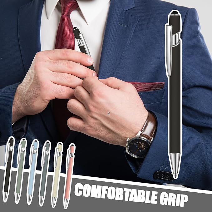 36 Pcs Blue Ink Ballpoint Pen with Stylus 2 in 1 Ballpoint Pen for Touch Screens School Office Coworkers (Moran)