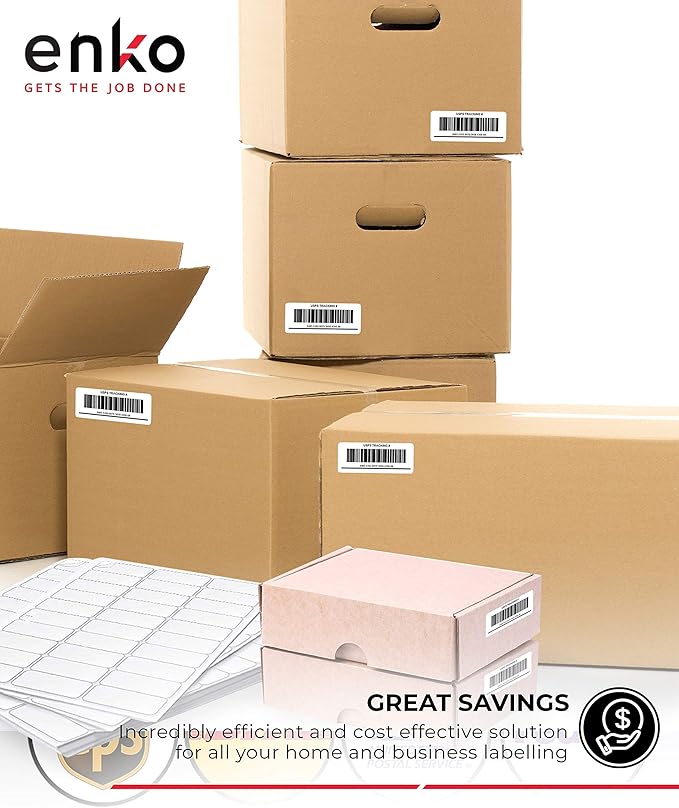 enKo - 2 x 4 Inch Label - White Blank - 10 Up Address Mailing Labels for Laser Inkjet Printer (900 Sheets, 9000 Labels)