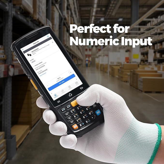 MUNBYN Android Barcode Scanner MC005, Android 14, 4GB+64GB PDA Handheld, Equipped with Honeywell HS7 1D & 2D Bar Code Scan Engine, 4-inch Touchscreen, 5000mAh Mobile Scanner for Inventory Warehouse