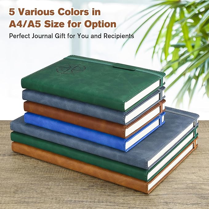 Notebook Journal for Women Men: Leather Journal for Writing, Hardcover College Ruled Journals Notebooks with Thick Paper, Large A4 Daily Journal for Travel, Diary, Gifts for Teens, 8.5"×11", Brown