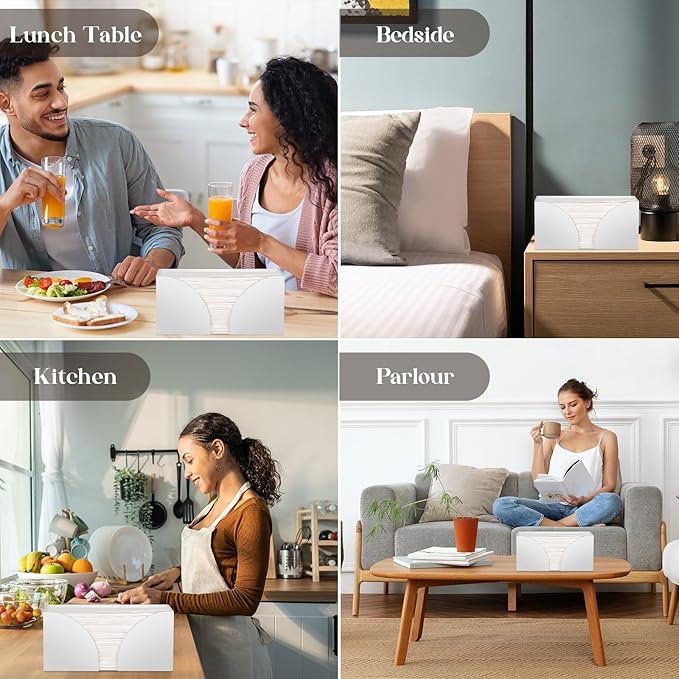 4Pack White Paper Towel Dispenser Countertop Acrylic Paper Towel Holder for Bathroom Folded Paper Towel Dispenser Clear Trifold Napkin Holder for Z-fold, C-fold, MultiFold Trifold