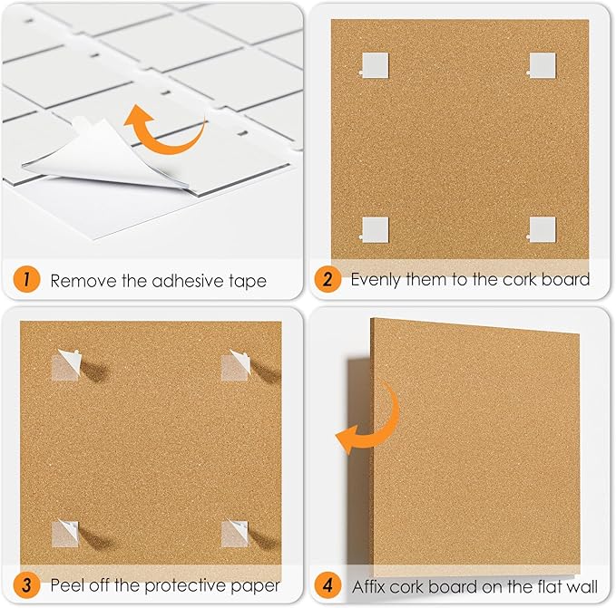 MaxGear 60" x 48" Large Cork Board for Wall, 20 Pack Cork Board Tiles with 40 Pushpins & Safe Removable Adhesive Tabs, 12" x 12" Corkboards for Office, School, Home