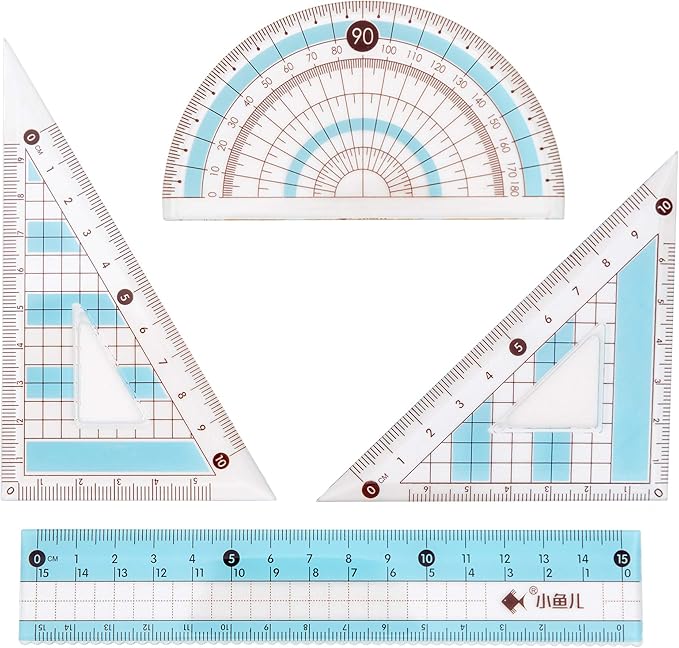 8 Pcs Compass/Math Set for Students with Shatterproof Storage Box, Geometry Set for School, Includes Ruler, Protractor, Compass, Pencil,Pencil Sharpener and Eraser,etc. Perfect Gift