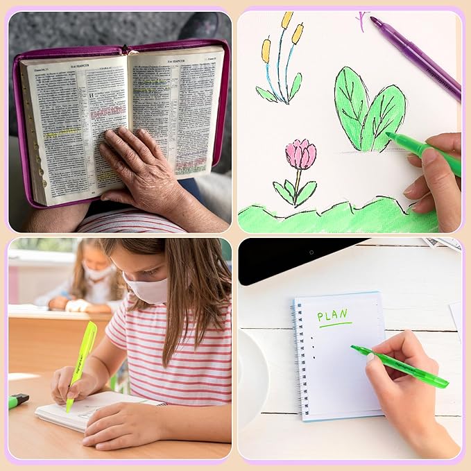 BESARME 240 Pack Assorted Colors Highlighters Bulk 6 Colors Fluorescent Markers for Home School Office